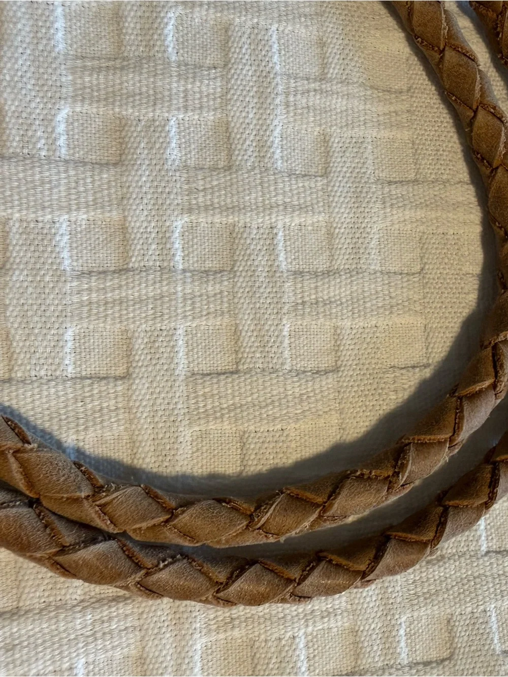 Sundance Braided Leather Tassel Strap in Tan